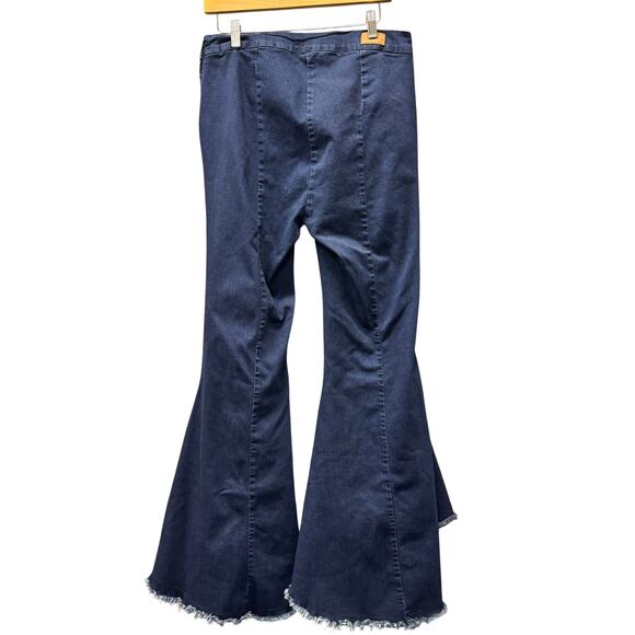 Judy Blue Jeans Womens 14 W Super Flare Fit Blue Denim Stretch 34" Inseam - Picture 3 of 10